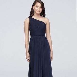 Micro pleated one shoulder Bridesmaid dress